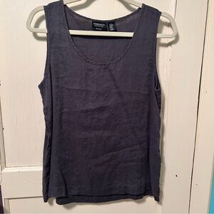 Grey Linen Sleeveless Top